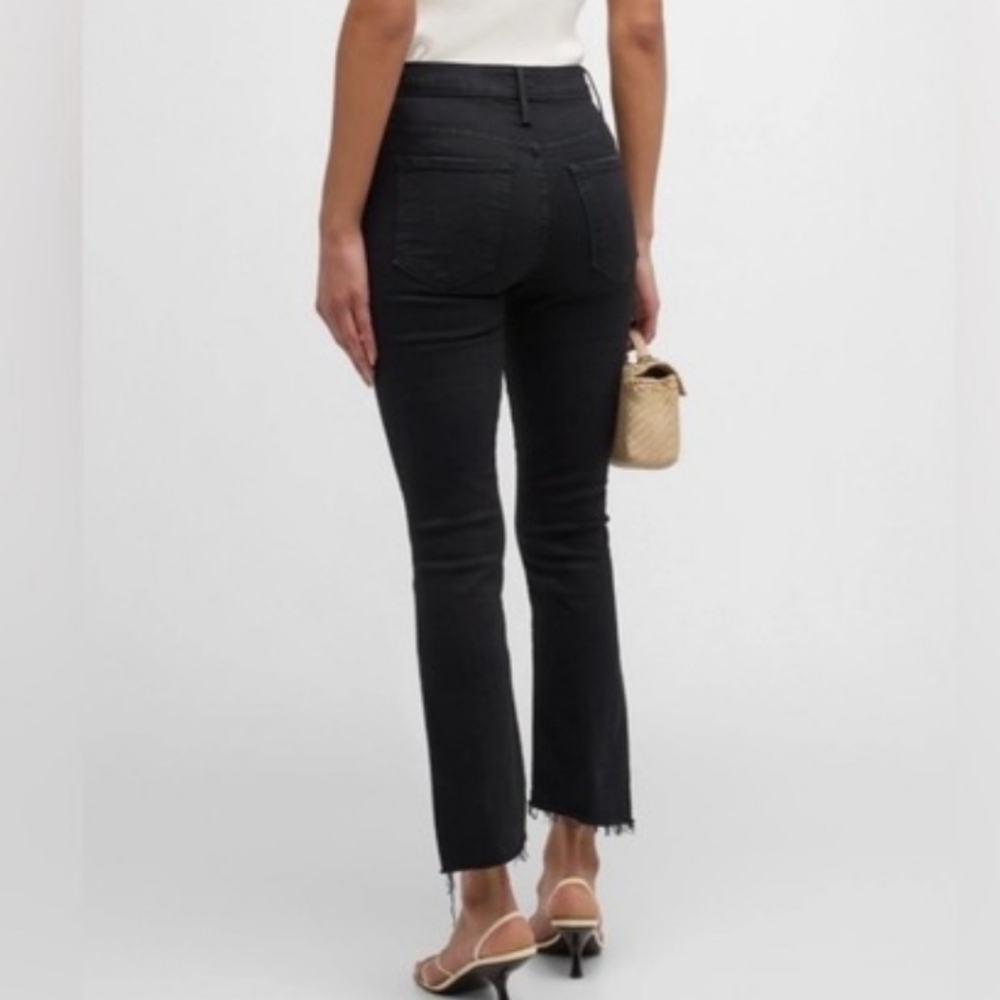 Mother Insider Crop Step Fray Not Guilty Black Denim - Picture 7 of 16